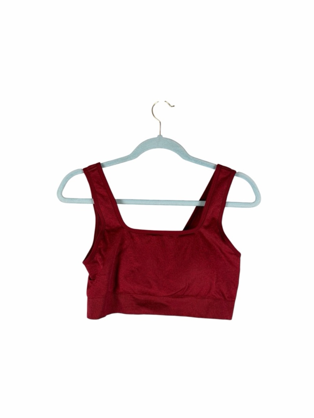 Gymshark Red Seamless Square Neck Sports Bra Workout Top Size XXL